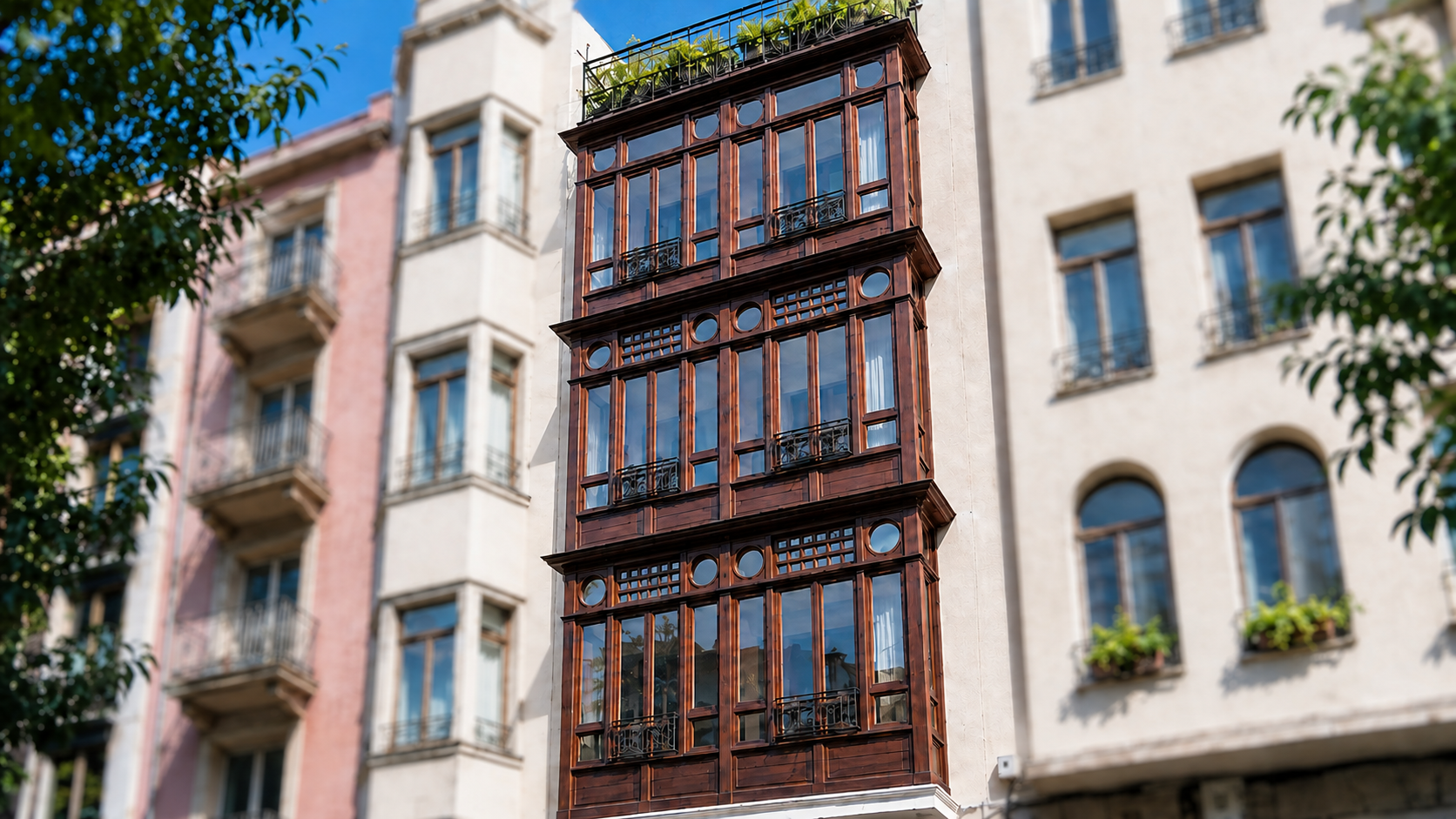 Fachada del edificio DIECISIETE Boutique Homes en Avenida de Navarra 17, Logroño